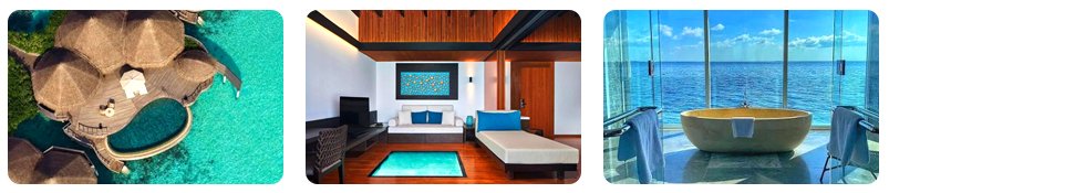 overwater bungalows and water villas